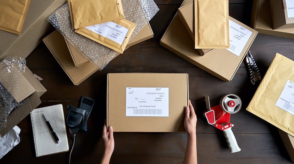 ecommerce packaging top view