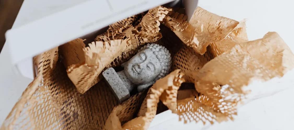 Product being unboxed for shipment